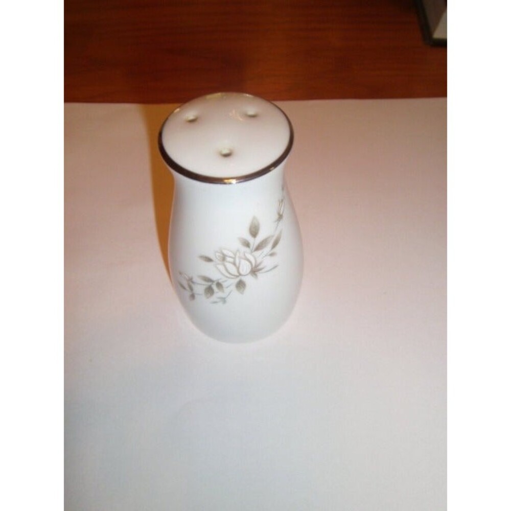 Vintage Noritake Pepper Shaker White silver trim